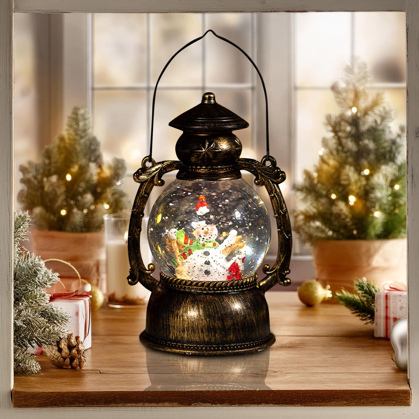 Snow Globe Christmas Decorations Indoor, Snowman Lighted Musical ...