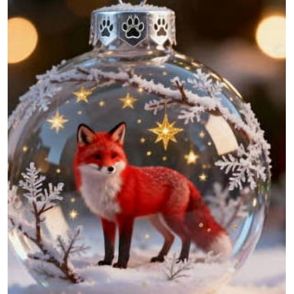 Snow Globe Christmas Ornaments, Forest Theme Glass Ball Pendants with Animal Figurines, Sparkling Decor for Tree Wreath Gift Giving（A）