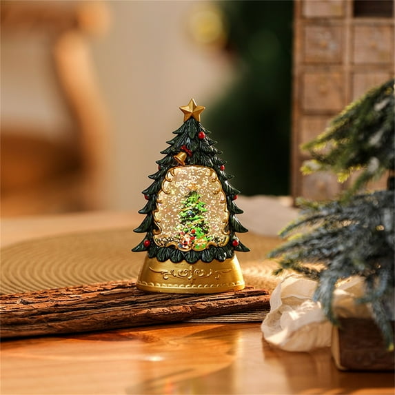 ​Snow Globe Lantern with Swirling Glitter - Battery Powered Christmas Snowman & Santa Decor with LED Lights for Tabletop, Home, and Gift​​ multicolor