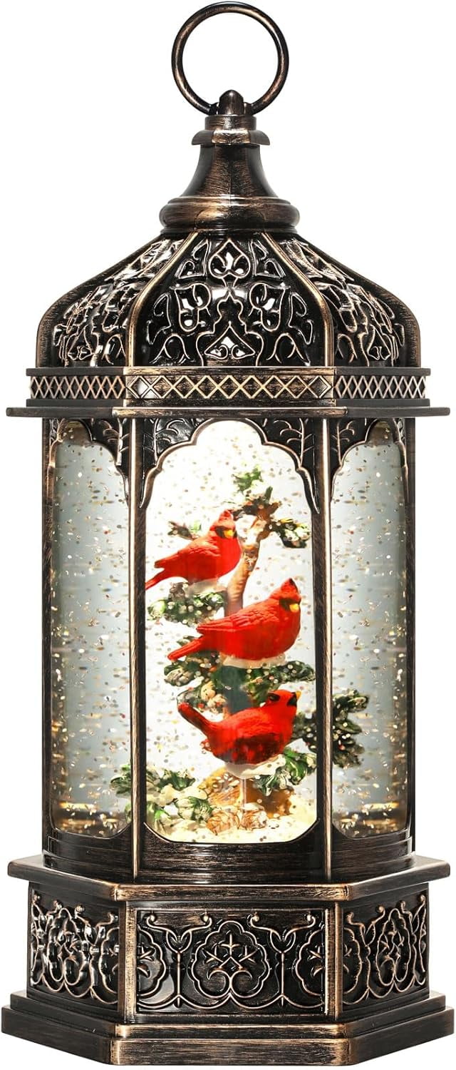 Snow Globe Snow Globe Lantern Decorations with Timer & Music, USB
