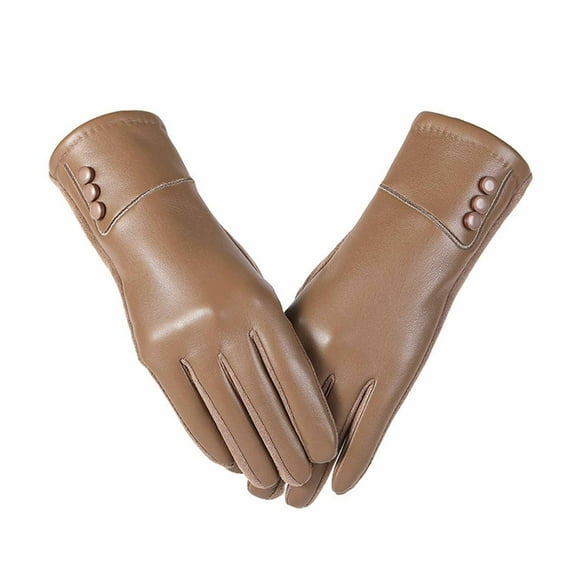 Snow Gloves Leather Screen Lined Warm Windproof Cold Weather Gloves for Outdoor Cycling Snow Mittens B Grey One Size