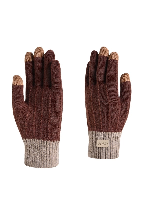 Snow Gloves Unisex Winter Windproof Thermal Cycling Ski Baseball Cap Winter Gloves Brown One Size