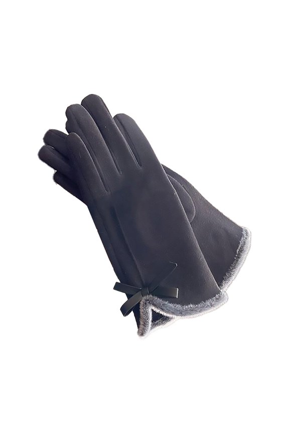 Snow Gloves Winter Warm Cycling Velvet Thickened Cold Windproof Screen Gloves Winter Gloves Black One Size