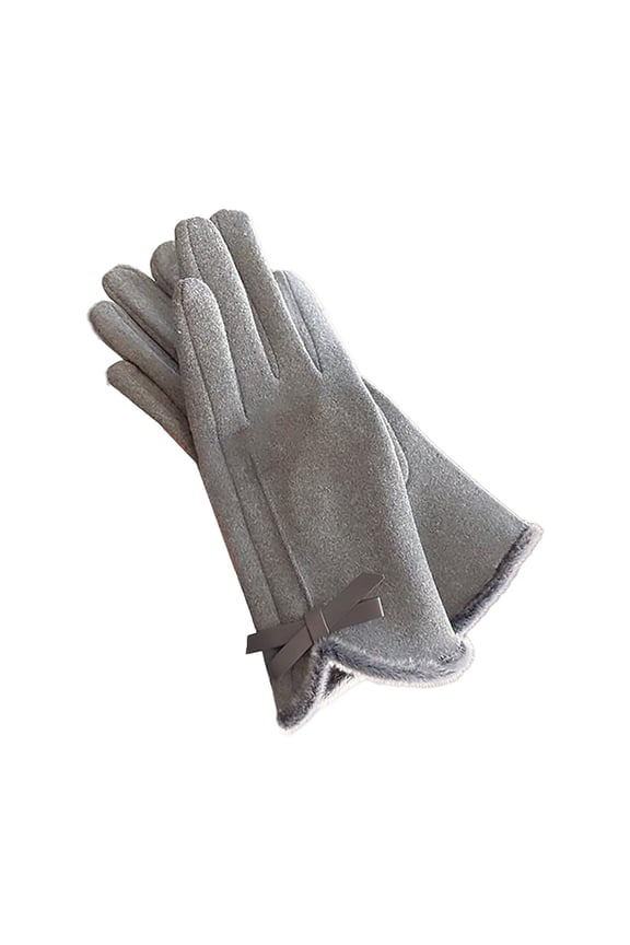 Snow Gloves Winter Warm Cycling Velvet Thickened Cold Windproof Screen Gloves Winter Gloves Gray One Size