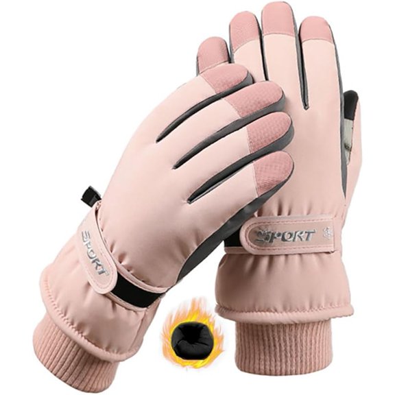 Snow Gloves for Women - Waterproof Touchscreen Winter Warm Ski and Snowboarding Gloves