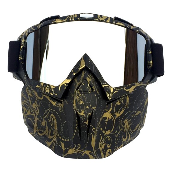 Snow Goggles Motorcycle Helmet Goggles Mask, Windproof Ski Mask with Removable Face Mask, Antifog, UV Protection, Adjustable Straps for Outdoor Riding and Snow Sports
