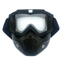 Snow Goggles with Mask, Motorcycle Helmet Compatible, Anti-Fog UV Protection, Windproof, Adjustable Straps, for Outdoor Riding Skiing