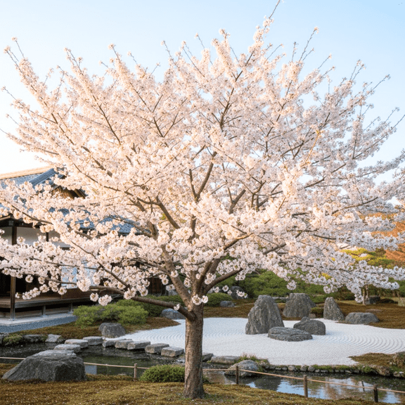Snow Goose Cherry Live Plants, 2.5 Inch Pot, Ready for Planting, 3-5 Inches Tall, White Flowers for Long Last Bloom