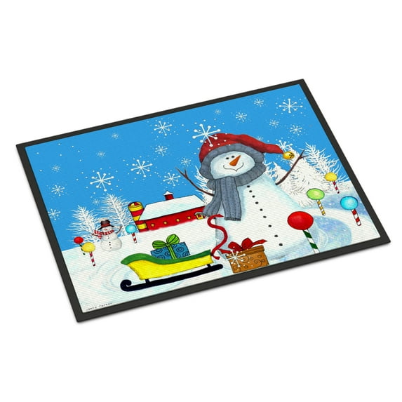 Snow Happens in the Meadow Snowman Door Mat