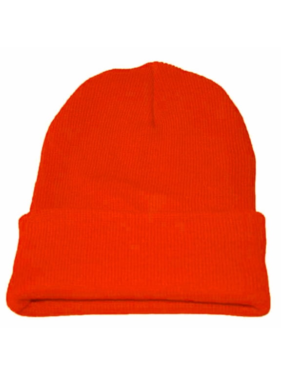 Snow Hats for Women Snow Beanie Pom Beanie Warm Winter Hat Soft Slouchy Warm Cuffed Snow Caps Toboggan Hats Thermal Beanie Y2k Slouchy Beanie Winter Hat Orange One Size