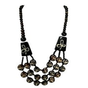 Snow Hill Himalayan Handicraft Bone 3 Strand Necklace Beautifully Painted Handmade In Nepal with Box -14