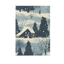Snow House Tree Garden Flag 12X18 Double Sided Yard Flags for Outside Outdoor All Seasonal Decoration