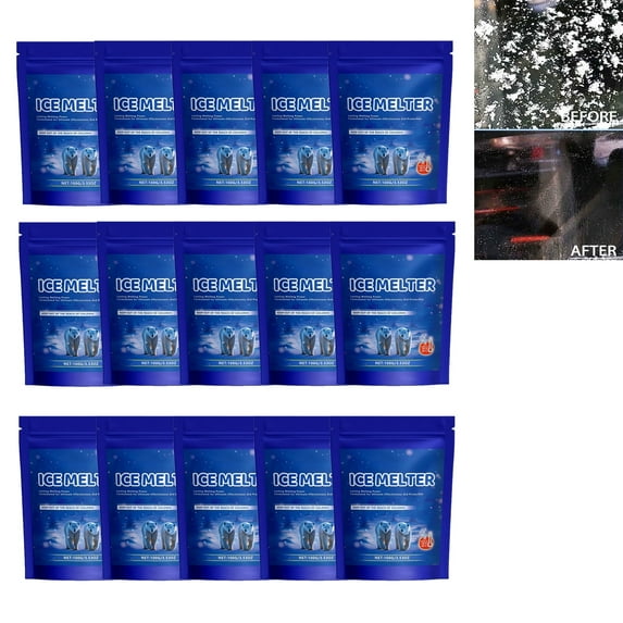 Snow/Ice Melter,Heat-Generating Pellets,Pet-Safe Ice Melt,Salt and Chloride-Free Deicer, Non-Corrosive,Pet-Friendly Snow Melter for Concrete,Wood Decks,Driveways and Sidewalks,Eco Clean(15PC,100g/PC)