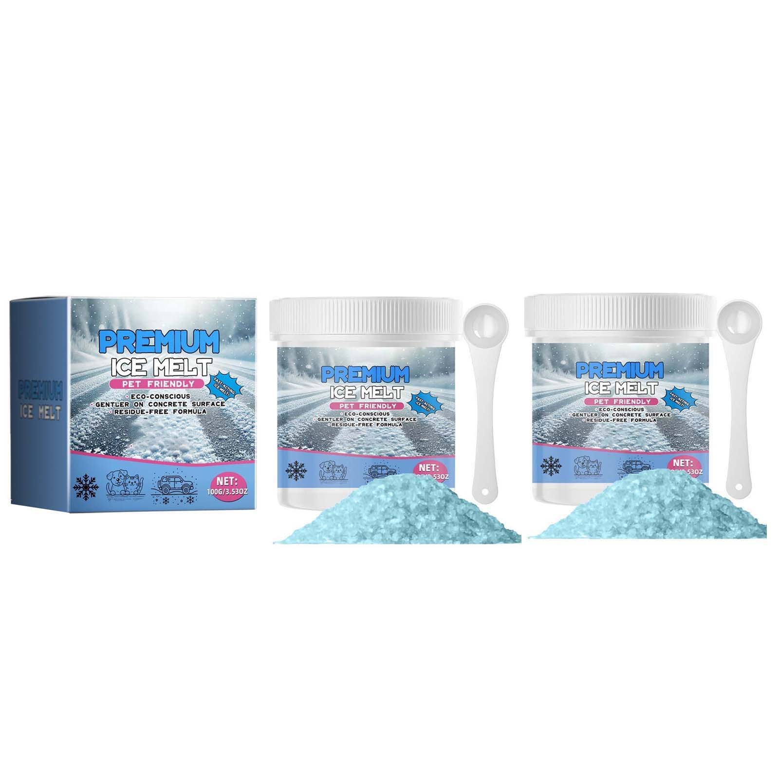 Snow & Ice Melter Safe for Pets Fast-Acting Magnesium Chloride Formula, Safe for Dogs & Cats. Fast Acting and Works On Contact 3.53 oz Bucket