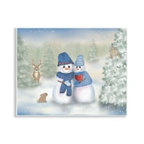 Stupell Industries Snow In Love Snowman Couple Wall Plaque Art, design by Lynn Kellan, 11 x 14