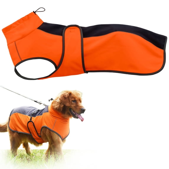 Snow Jacket for Dogs, Dog Coat for Large Dogs, Large Dog Coats, Winter Waterproof Clothes Warm Fleece Vest Jacket,Dog Sweater Large, Large Dog Coats for Winter Waterproof, Orange, S