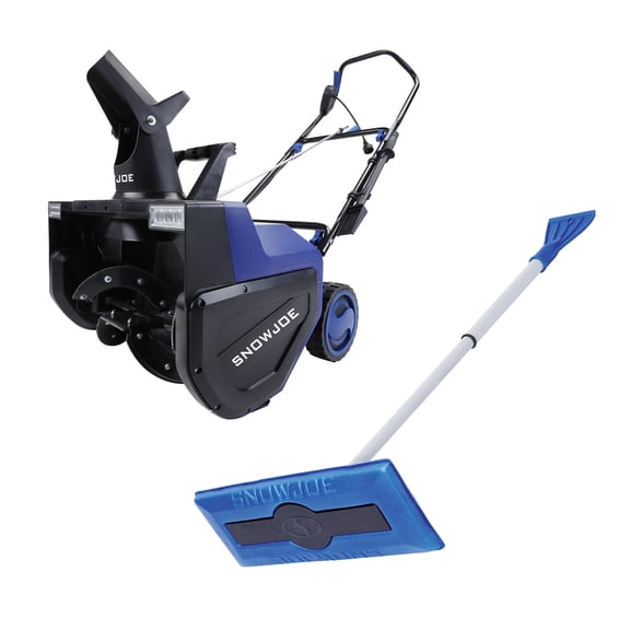 Snow Joe 15A Electric Snow Blower & Windshield Ice Scraper Broom Combo
