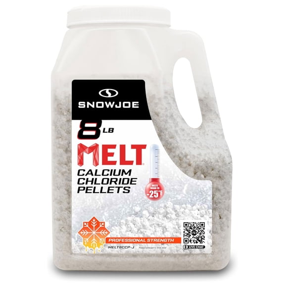 Snow Joe 2 Pack Melt Calcium Chloride Pellet Ice Melter Ice Snow Melt, 8 Lb