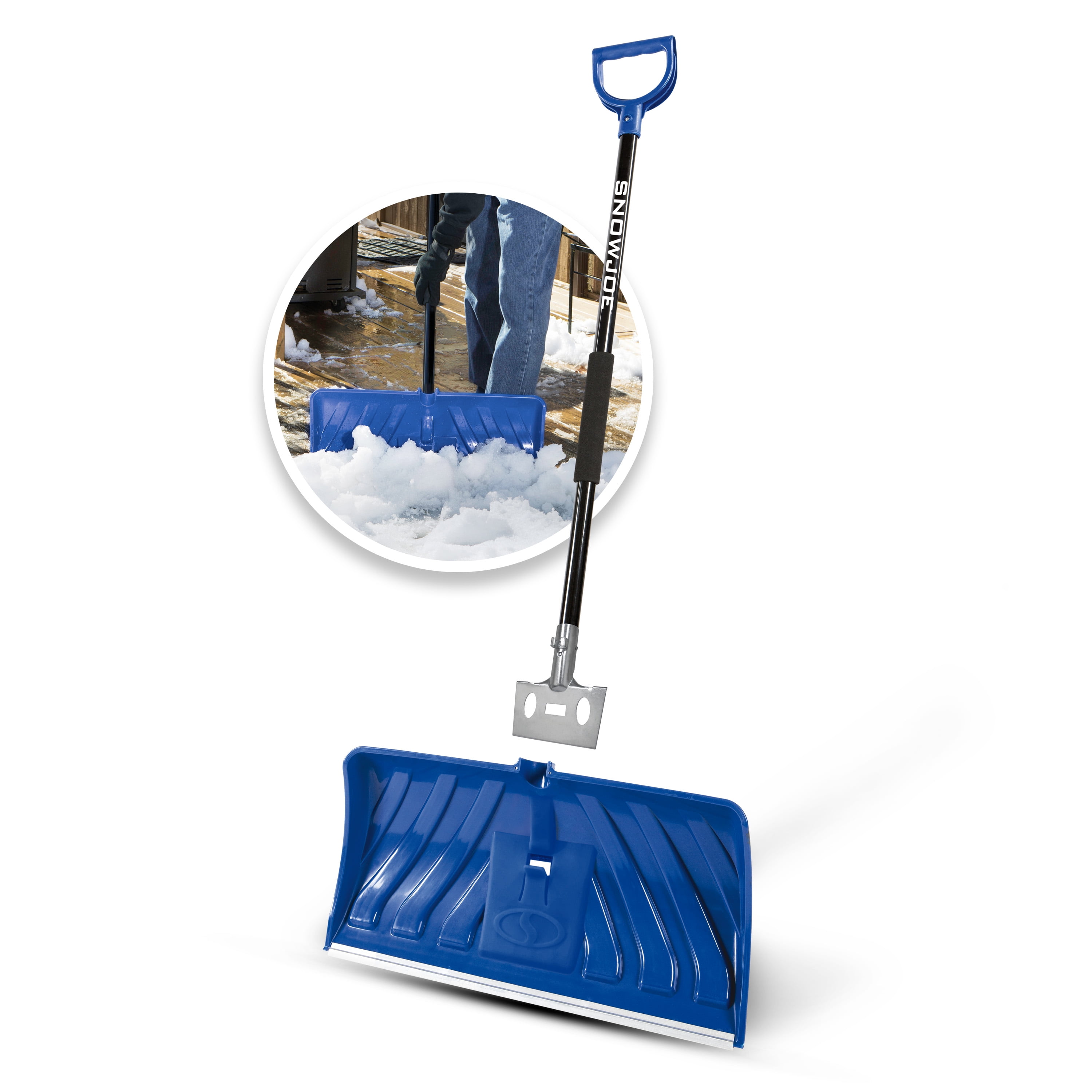 Snow Joe 2in1 24" Snow Pusher + Ice Chopper, Poly Blade
