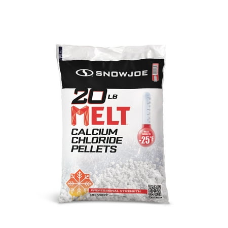 Snow Joe Pure Calcium Chloride Ice Melt Pellets, Safe for Concrete & Sidewalks, 20 Pounds