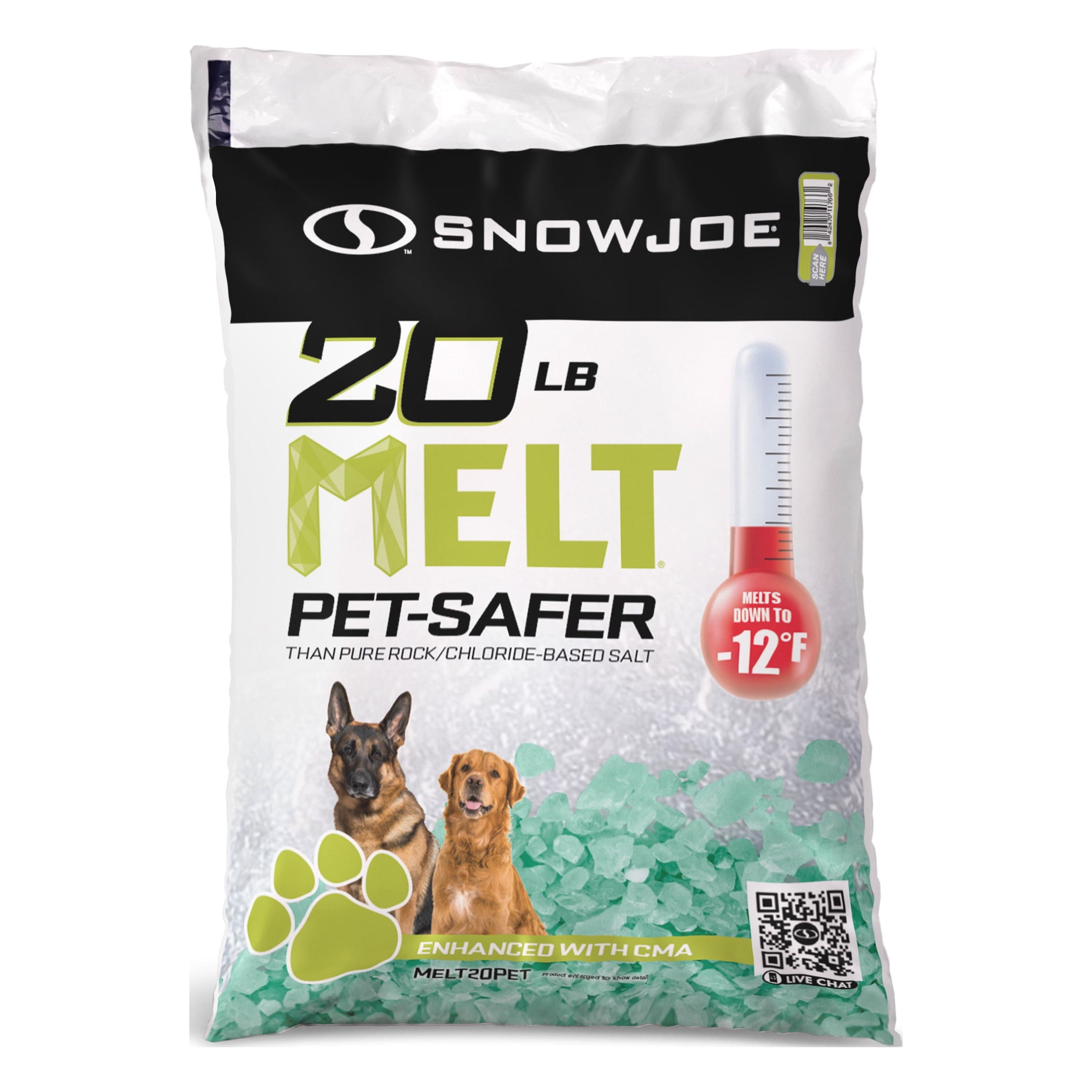 Snow Joe Pet-Safer Ice Melt Blend, Safer for Concrete and Sidewalks, 20 Lbs, MELT20PET