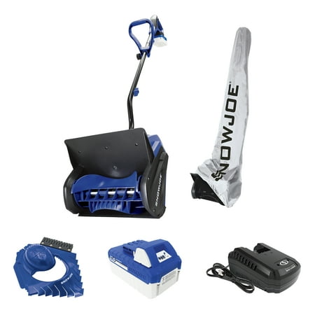 Snow Joe - 24-Volt iON+ 13-Inch Single Stage Cordless Snow Shovel with Ice Dozer (1 x 4Ah Battery and 1 x Charger) - blue