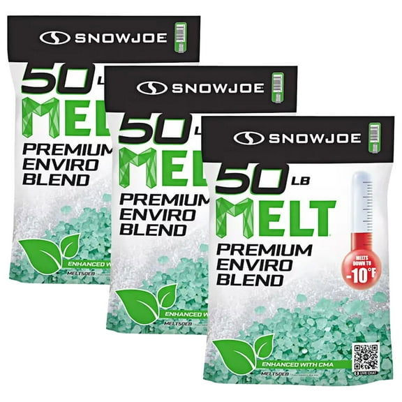 Snow Joe 3-Pack Premium Enviro Blend Ice Melt, Safer Melter with CMA, 50 lb, MELT50EB