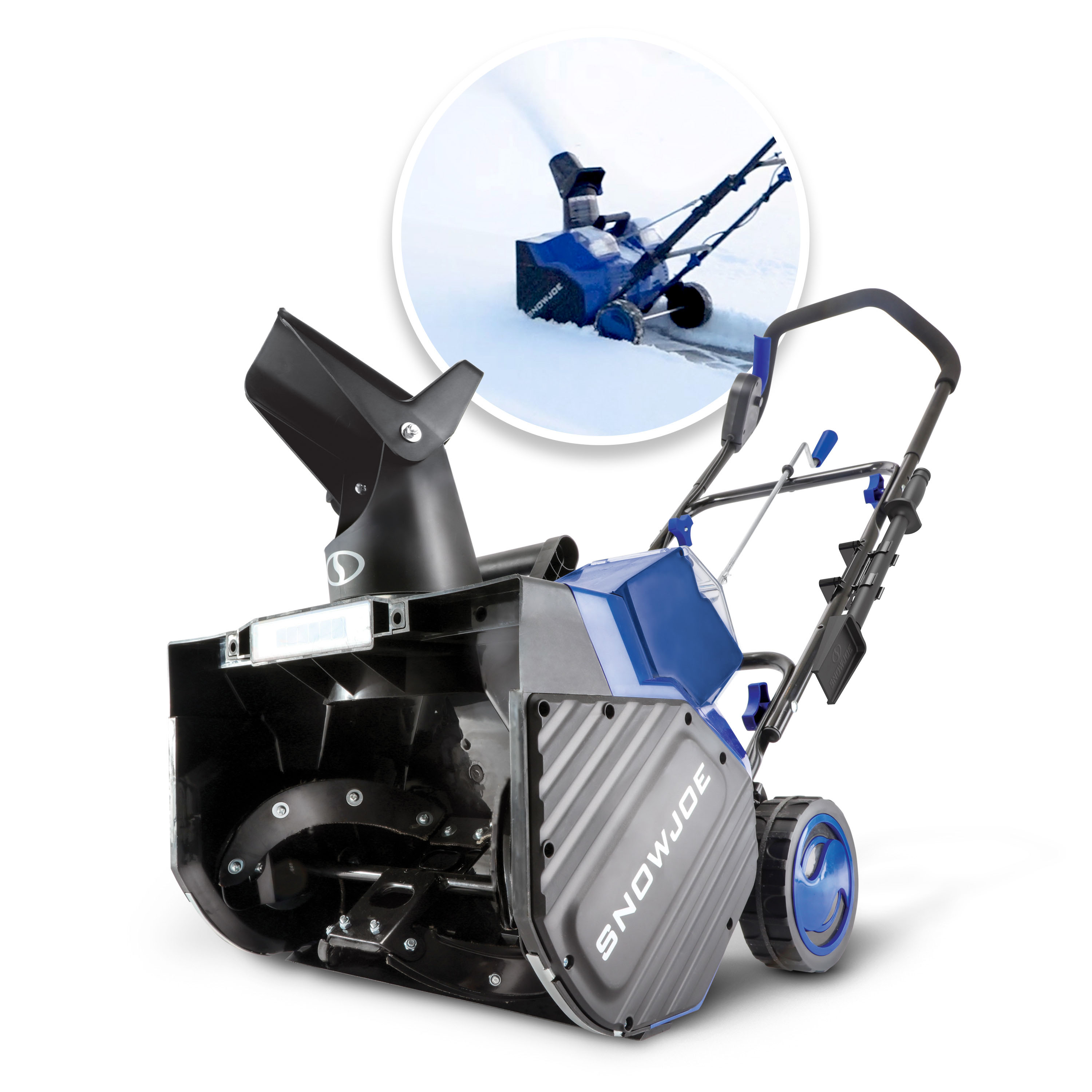 Snow Joe 48V 18-inch Single-Stage Cordless Snow Blower W/ Headlight, Brushless 1200W Motor, 2 x 4.0-Ah Batteries & Charger - image 1 of 18