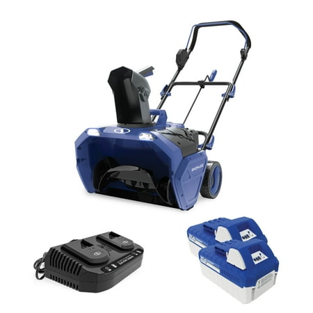 Snow Joe - 48-Volt iON+ 20-Inch Single Stage Cordless Snow Blower (2 x 4Ah Batteries and 1 x Charger) - Blue & Black