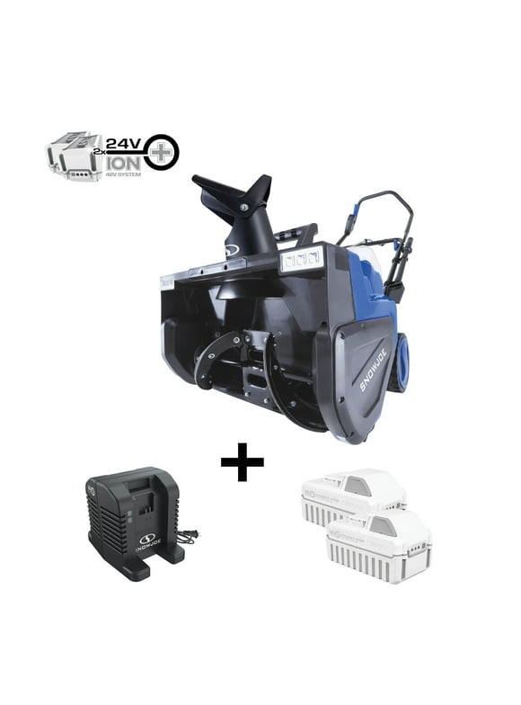 Snow Joe 48V 22" Cordless Single-Stage Snow Blower, Brushless Motor, 2 x 8.0-Ah Batteries & Charger