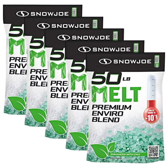 Snow Joe 5-Pack Premium Enviro Blend Ice Melt, Safer Melter with CMA, 50 lb, MELT50EB