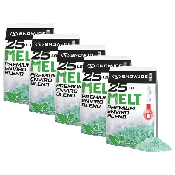 Snow Joe 5 Pack Melt Enviro Blend Ice/Snow Deicer, Pet-Friendly for Driveways