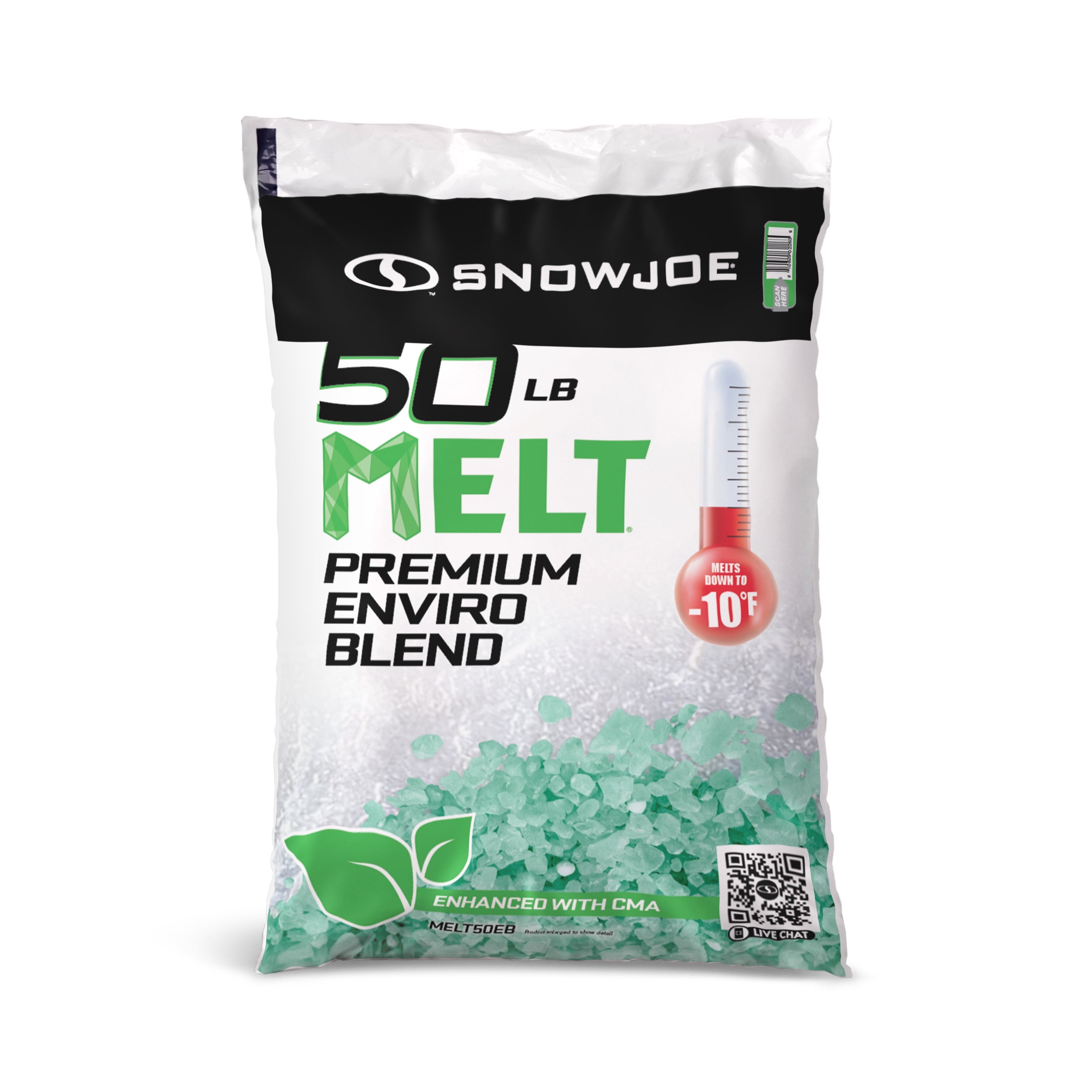 Snow Joe MELT Premium Environmentally-Friendly Blend Ice Melter w/ CMA, 50 lb. Resealable Bag