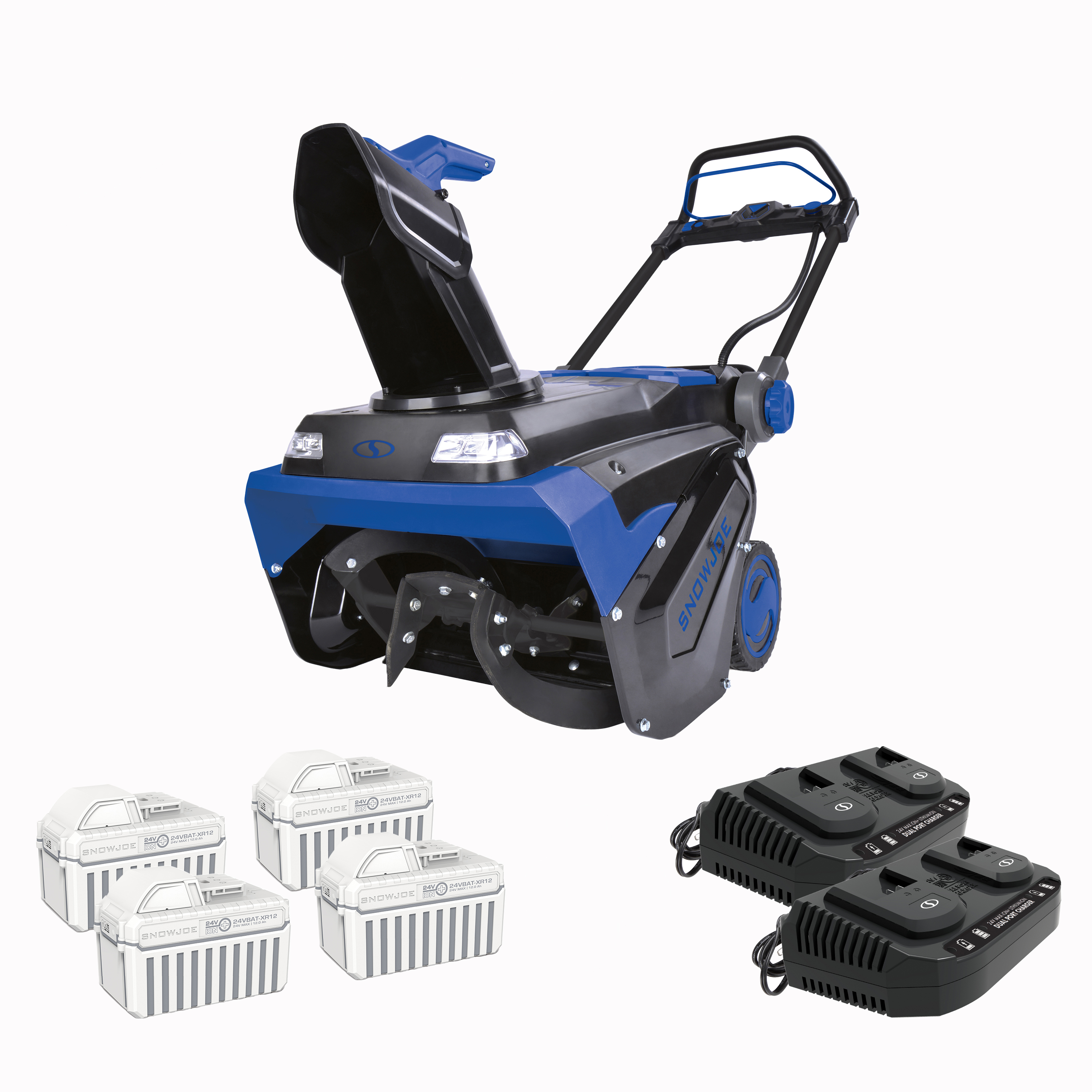 Snow Joe 96V 21-inch Brushless Single-Stage Cordless Snow Blower, 4 x 12.0-Ah Batteries & 2 x Chargers - image 1 of 7