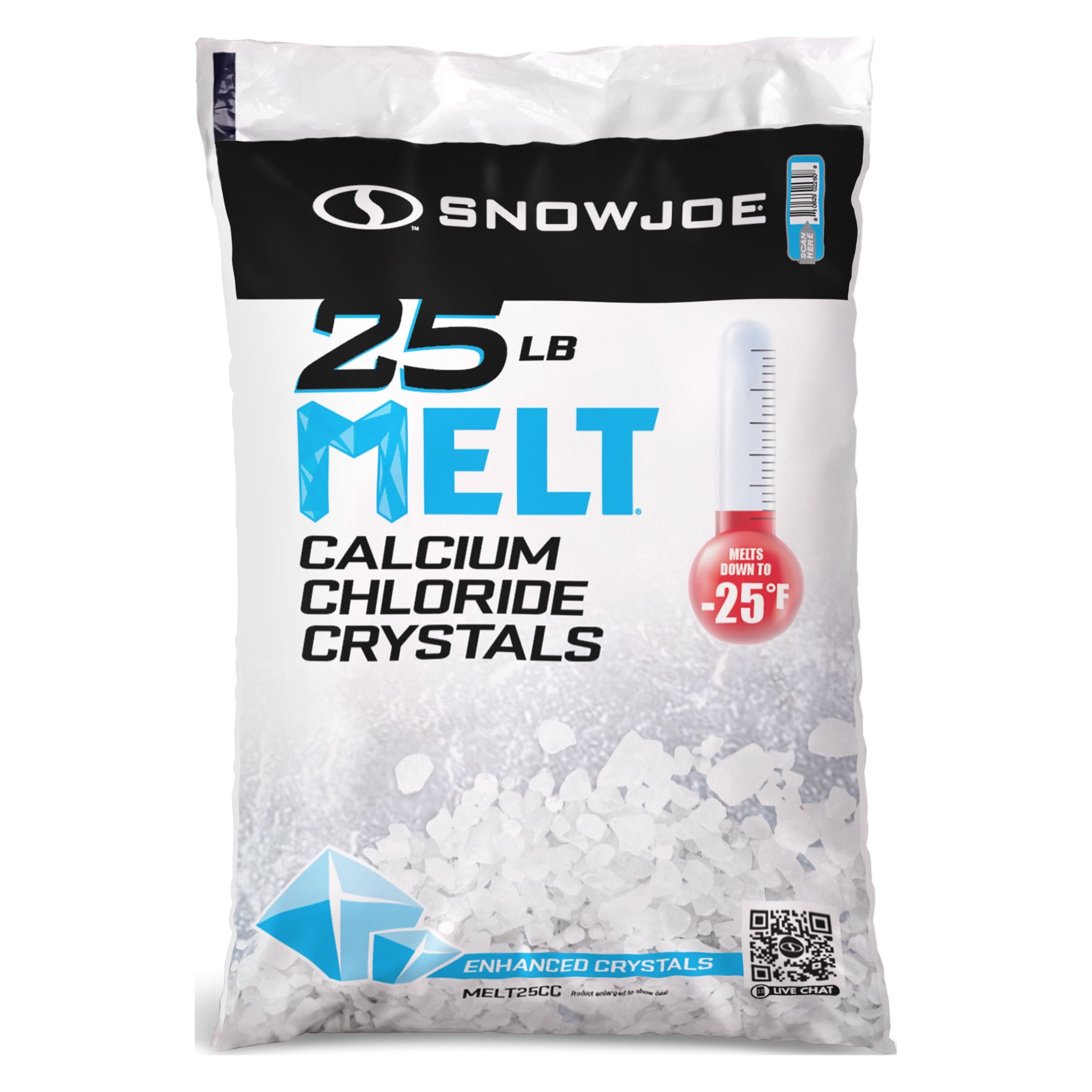 Snow Joe Calcium Chloride Crystals Ice Melter, 25lb Bag