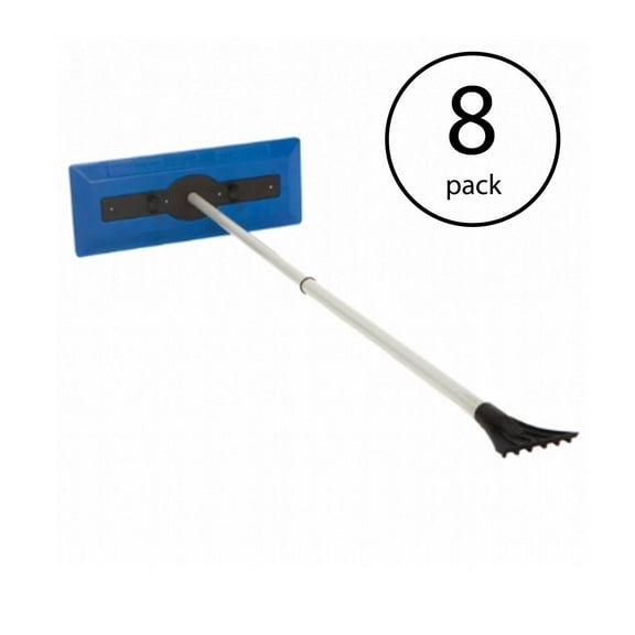 Snow Joe Car Windshield Ice Scraper & Telescoping Brush Snow Broom Tool (8 Pack)