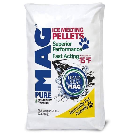 Snow Joe Dead Sea Magnesium Chloride Flakes, Natural Ice Melting Pellets, 50 lb Bag
