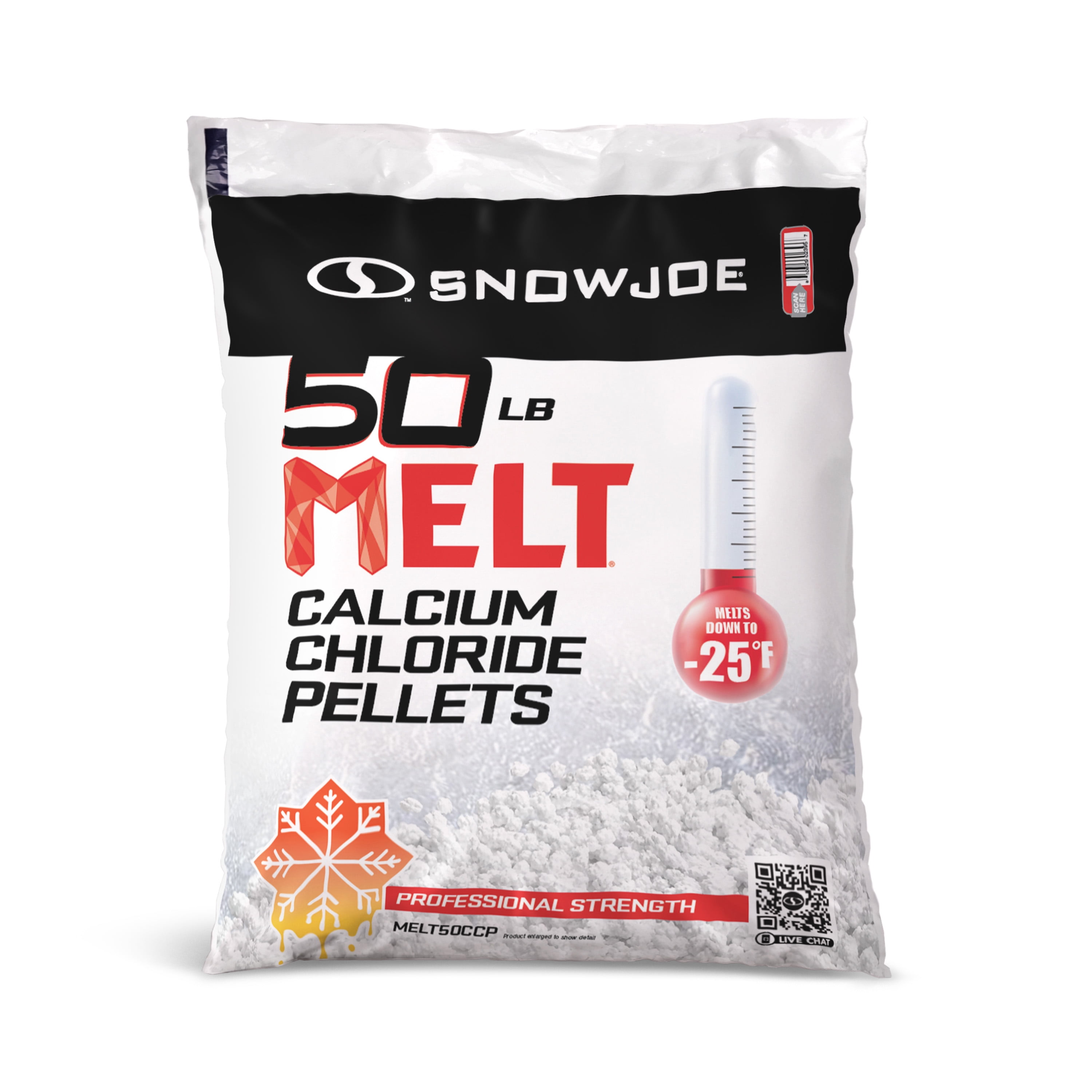 Snow Joe MELT 50 lb Resealable Bag Calcium Chloride Pellets Professional Strength Ice Melter - image 1 of 4
