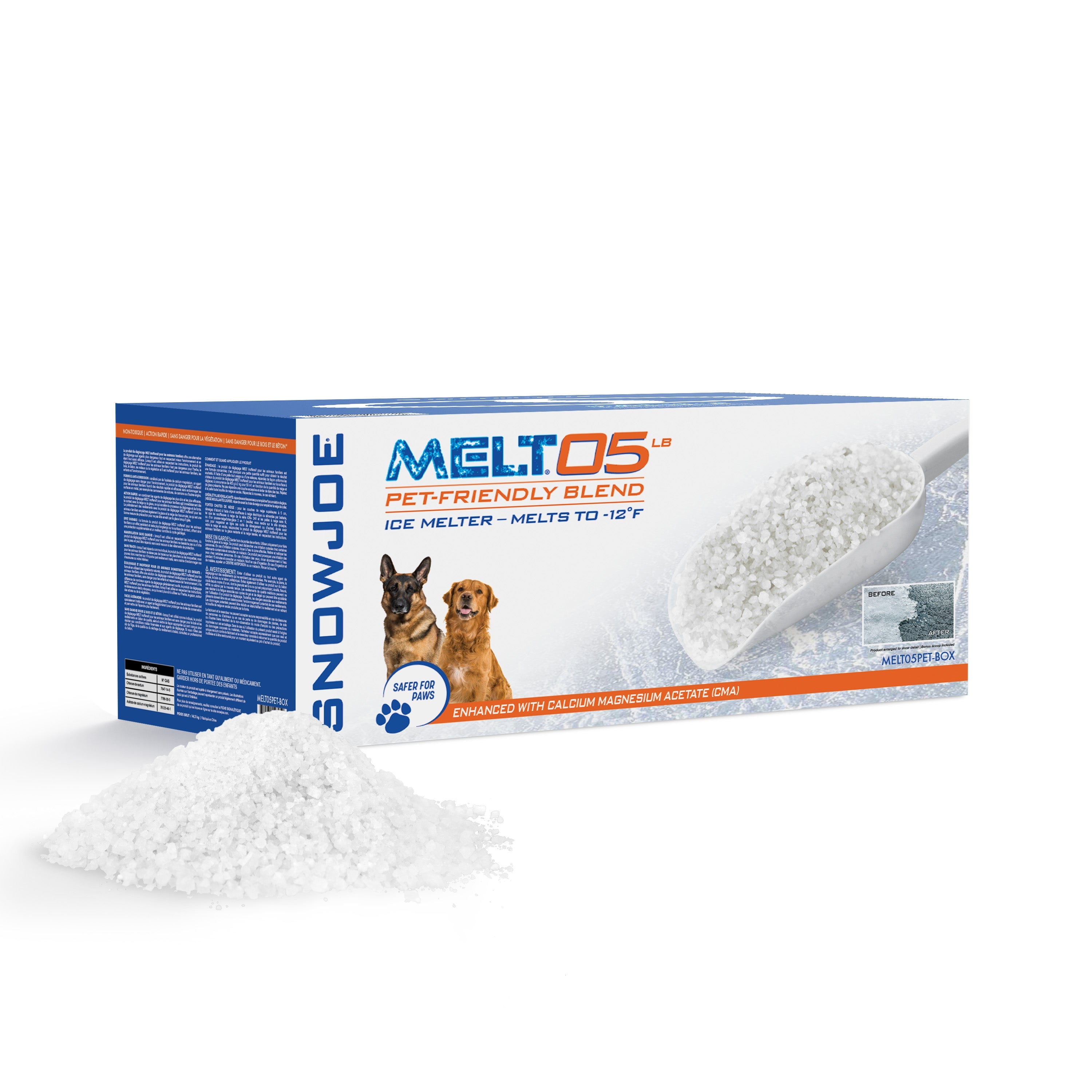 Snow Joe Pet-Safer Premium Ice Melt W/ CMA \u0026 Scoop, 5lb Box