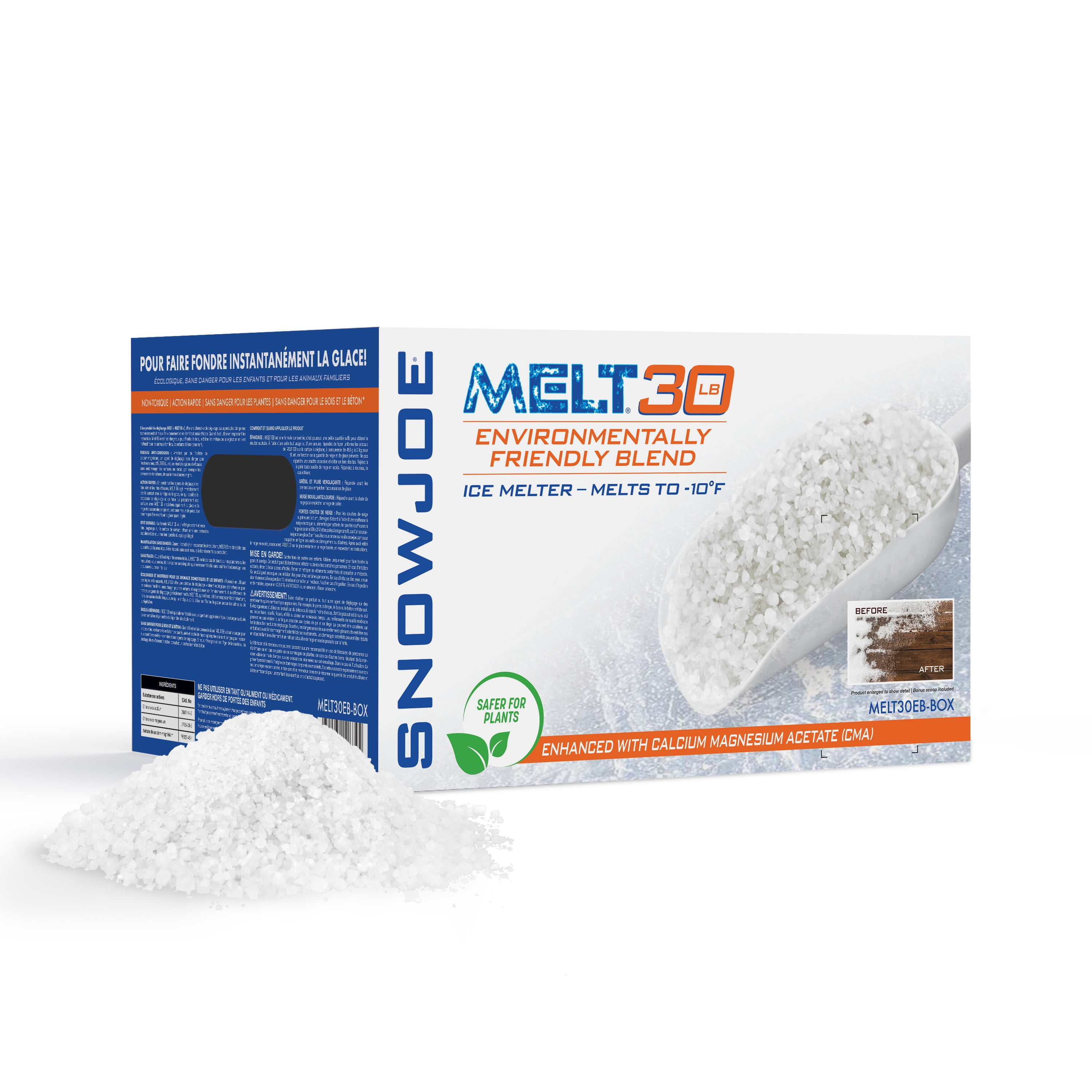 Snow Joe Premium Enviro Blend Ice Melt, 30 lb. Box W/ CMA & Scoop