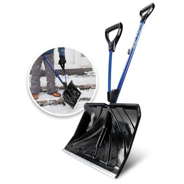 Snow Joe Shovelution StrainReducing Snow Shovel, 20inch Poly Blade, Spring Assisted Handle