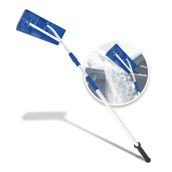 Snow Joe Telescoping Snow Shovel Roof Rake, 21-Foot Extension, Poly Blade