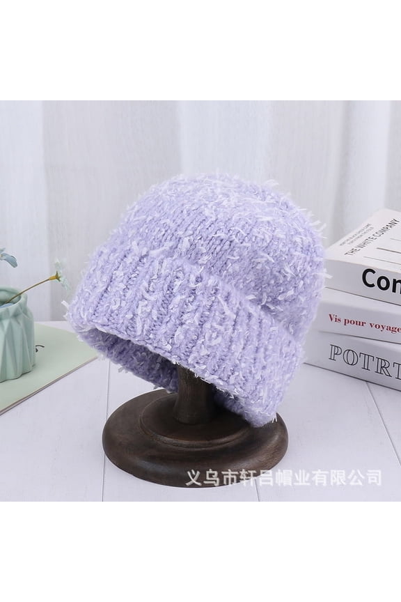 Snow Knit Skull Ski Cap (FreeSize, LightPurple)