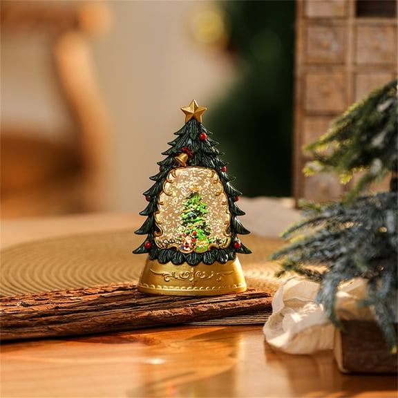 Snow Lantern, Christmas Tree Decor, Glittering Fall Thanksgiving Snowman Santa Tabletop Centerpiece, Plastic Vintage LED Battery Powered Home Decoration