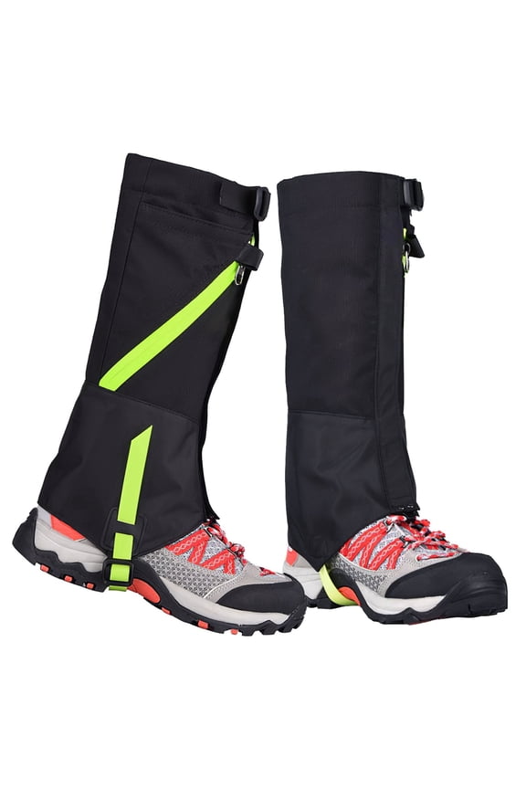 Snow Leg Gaiters TeqHome Waterproof Adjustable Snow Boot Gaiters for Walking Hiking Mountain Climbing Snowshoeing for Kids Black