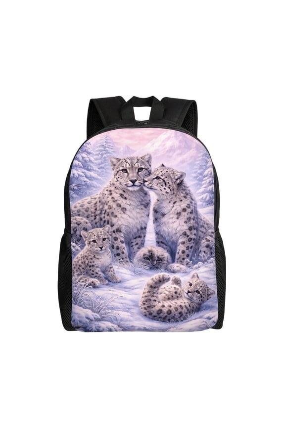 Snow Leopard Backpack Large Capacity Laptop Bag for Men and Women