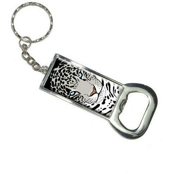 Snow Leopard Big Cat Keychain Bottle Bottlecap Opener