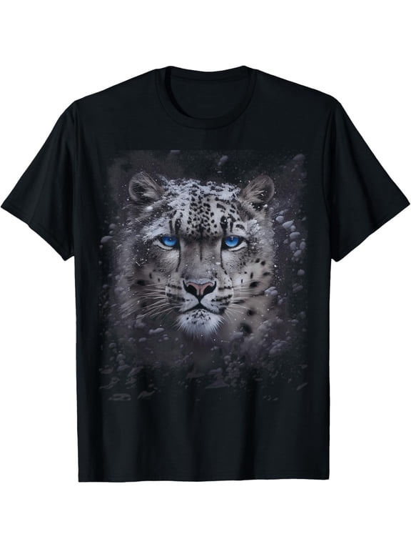 Snow Leopard Face Big Cat Animal Lover Gift T-Shirt Hoodie