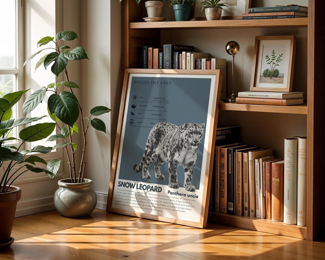 Sheet Sposter Snow Leopard Fact Sheet Poster, Big Cat Room Wall Art - Walmart.com