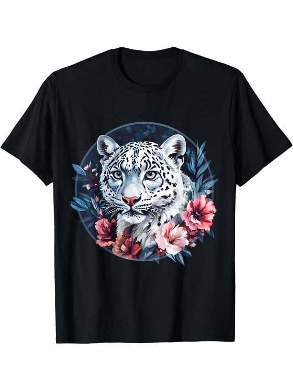 Snow Leopard Lover White Leopard Animal Snow Leopard Face T-Shirt